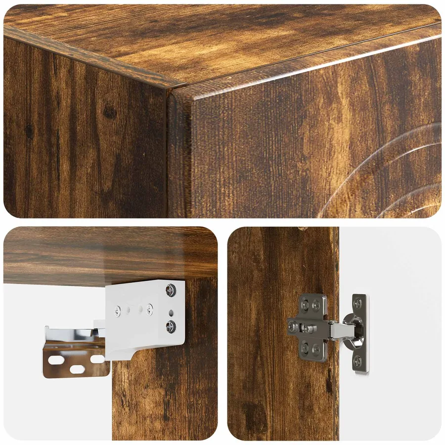 Armoire Murale Chêne fumé 33 x 34,5 x 90 cm Bois d'ingénierie - 7