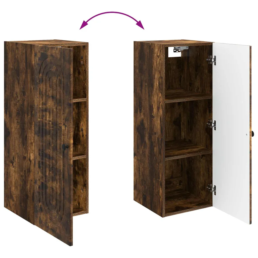Armoire Murale Chêne fumé 33 x 34,5 x 90 cm Bois d'ingénierie - 8
