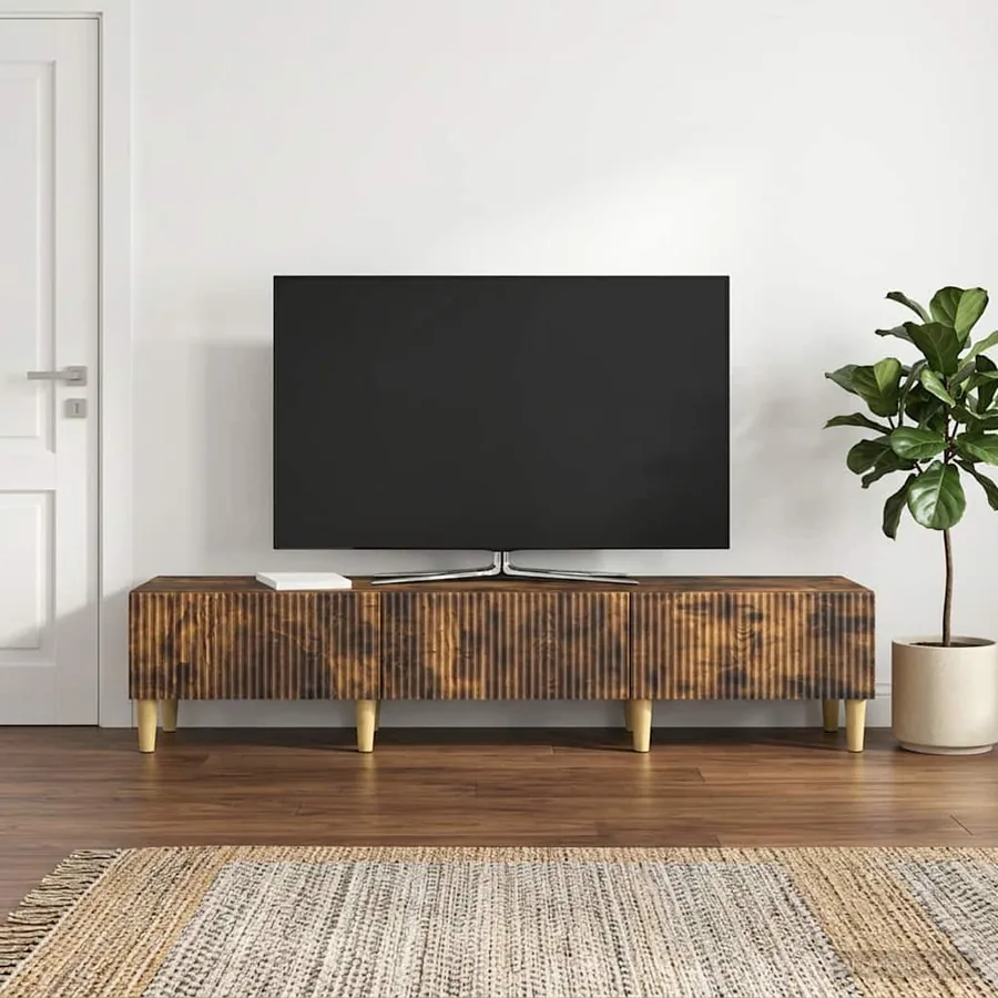 Meuble TV Chêne fumé 147 x 34,5 x 30 cm Bois d'ingénierie