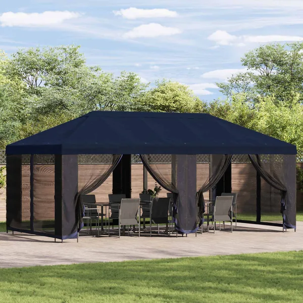 Abri de jardin 6 x 3 m Bleu Polyester et Acier 190