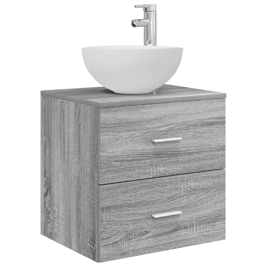 Meuble lavabo mural Sonoma gris 49,5 x 35 x 63 cm - 2