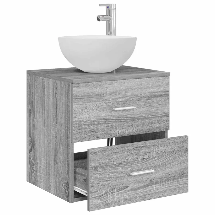 Meuble lavabo mural Sonoma gris 49,5 x 35 x 63 cm - 3