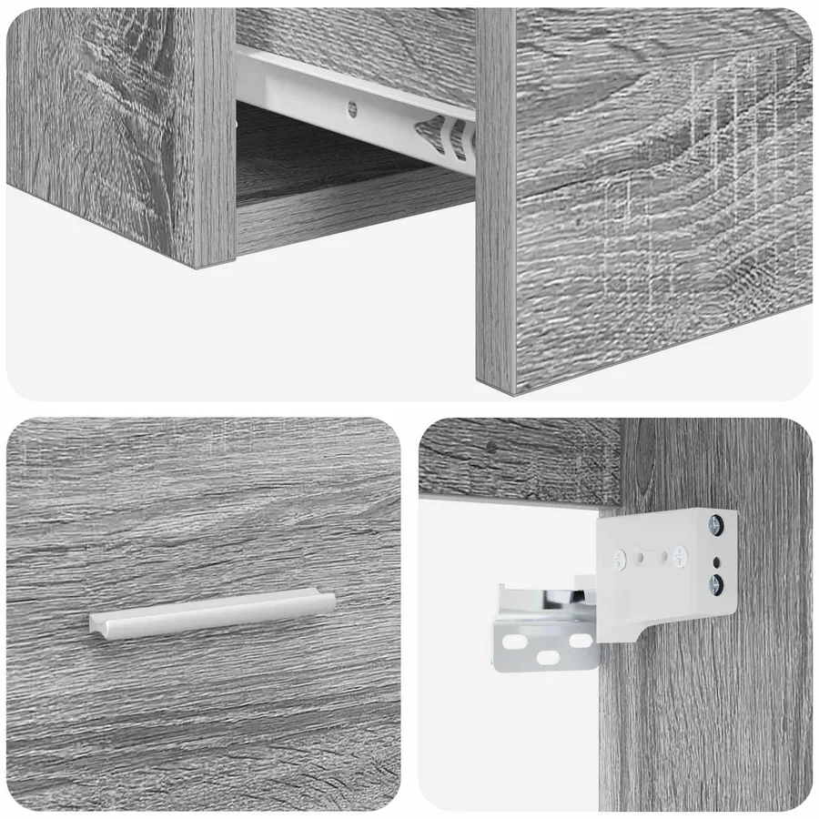 Meuble lavabo mural Sonoma gris 49,5 x 35 x 63 cm - 6