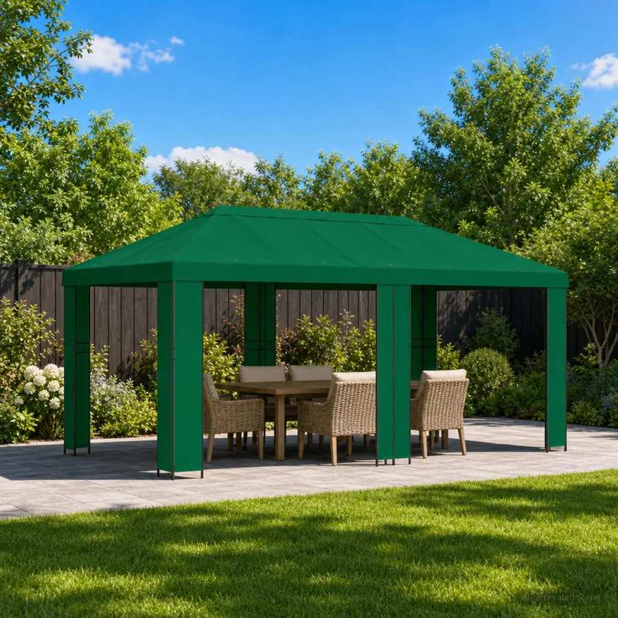 Abri de jardin 6 x 3 m Vert Polyester et Acier 190