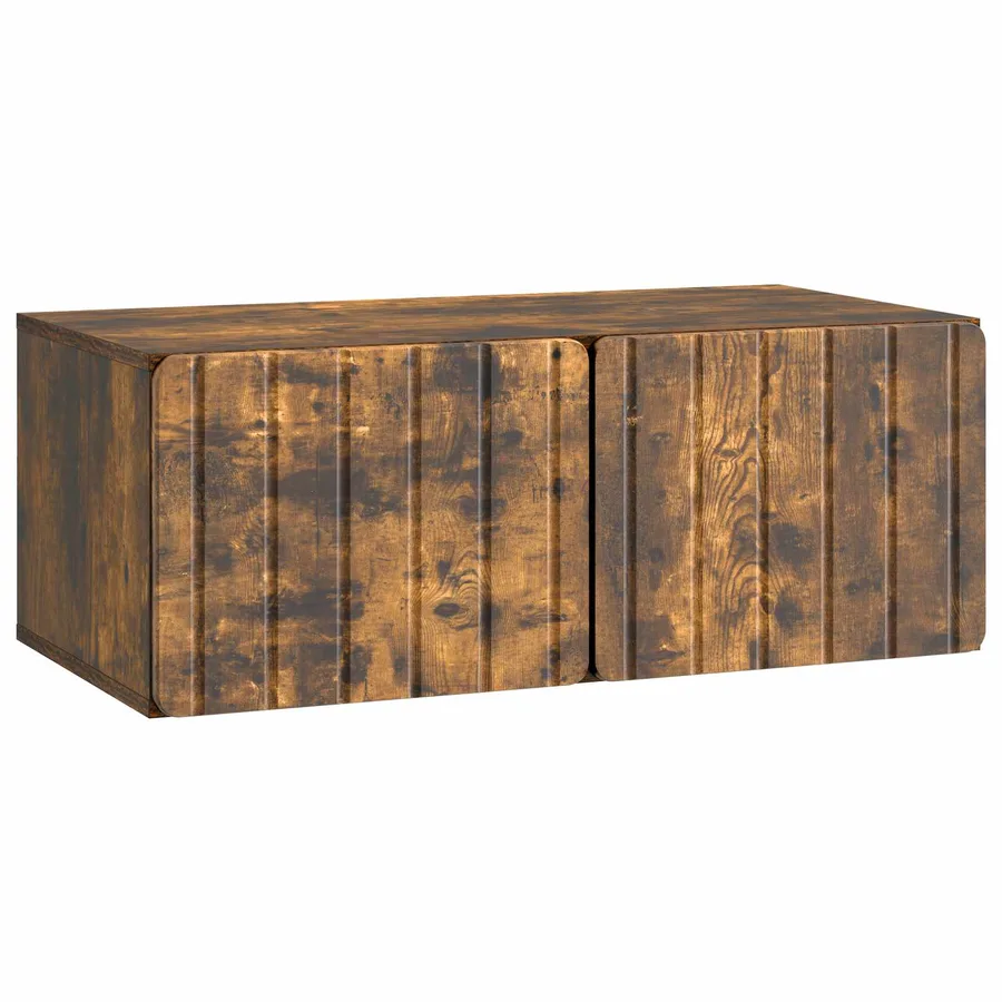 Meuble TV mural 78,5 x 41 x 30 cm Chêne fumé Bois d'ingénierie - 2