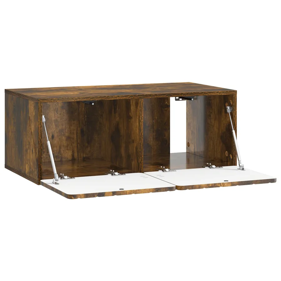 Meuble TV mural 78,5 x 41 x 30 cm Chêne fumé Bois d'ingénierie - 5