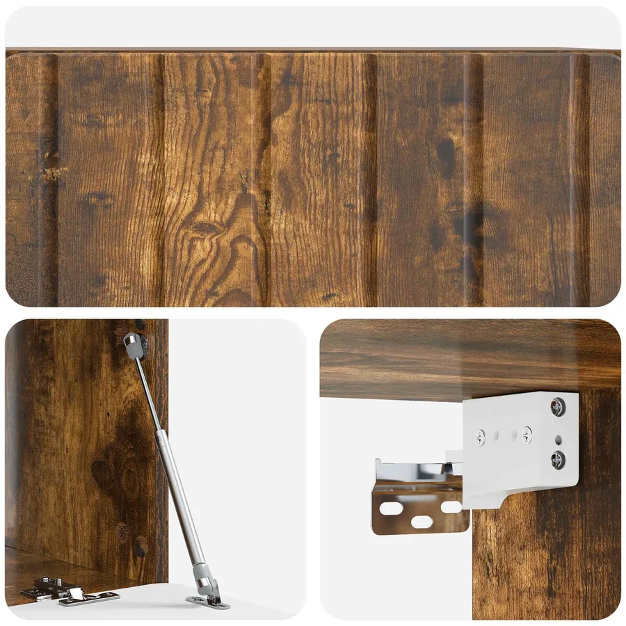 Meuble TV mural 78,5 x 41 x 30 cm Chêne fumé Bois d'ingénierie - 9