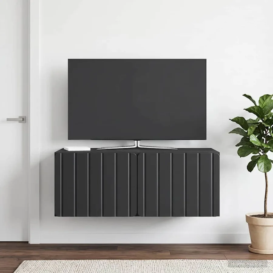 Meuble TV mural 78,5 x 41 x 30 cm Noir Bois d'ingénierie