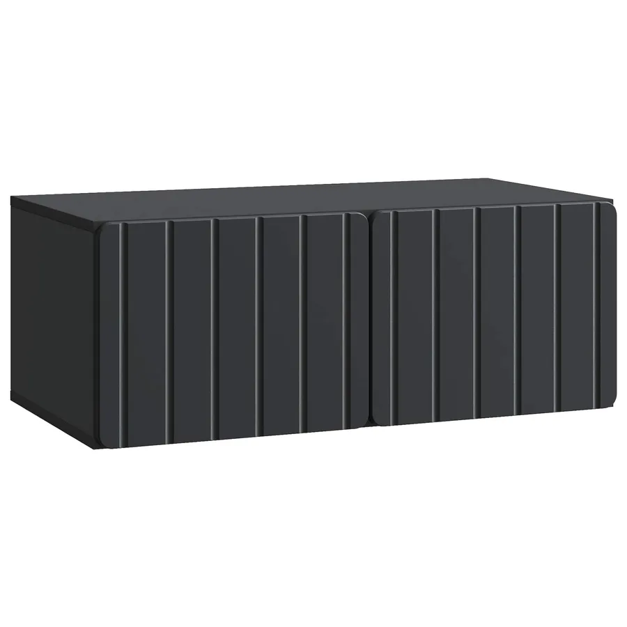 Meuble TV mural 78,5 x 41 x 30 cm Noir Bois d'ingénierie - 2