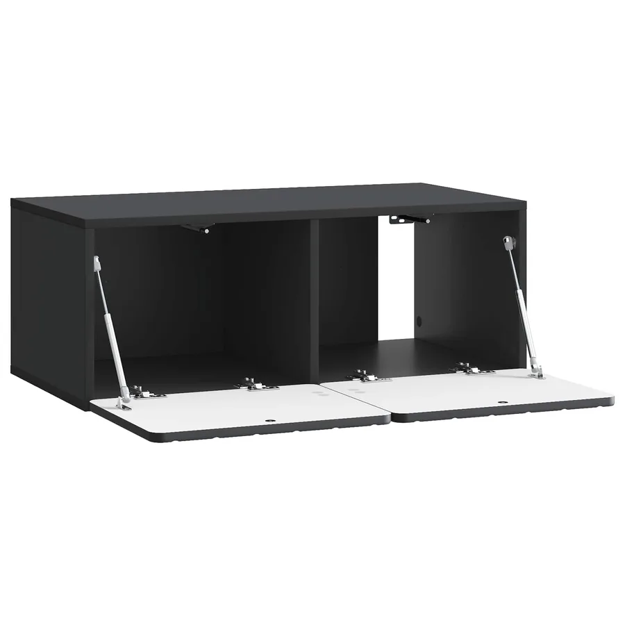 Meuble TV mural 78,5 x 41 x 30 cm Noir Bois d'ingénierie - 5