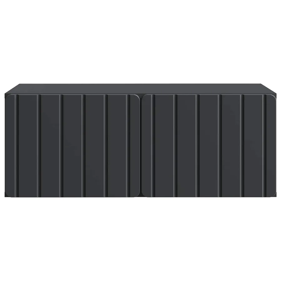 Meuble TV mural 78,5 x 41 x 30 cm Noir Bois d'ingénierie - 6