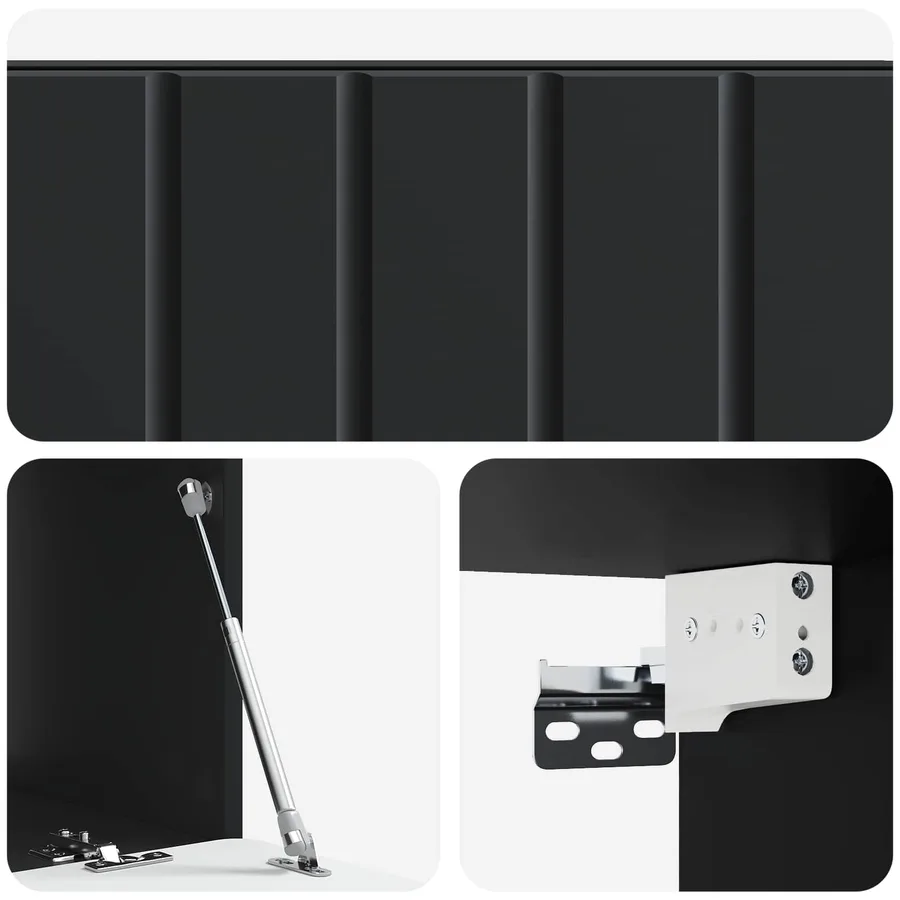 Meuble TV mural 78,5 x 41 x 30 cm Noir Bois d'ingénierie - 9