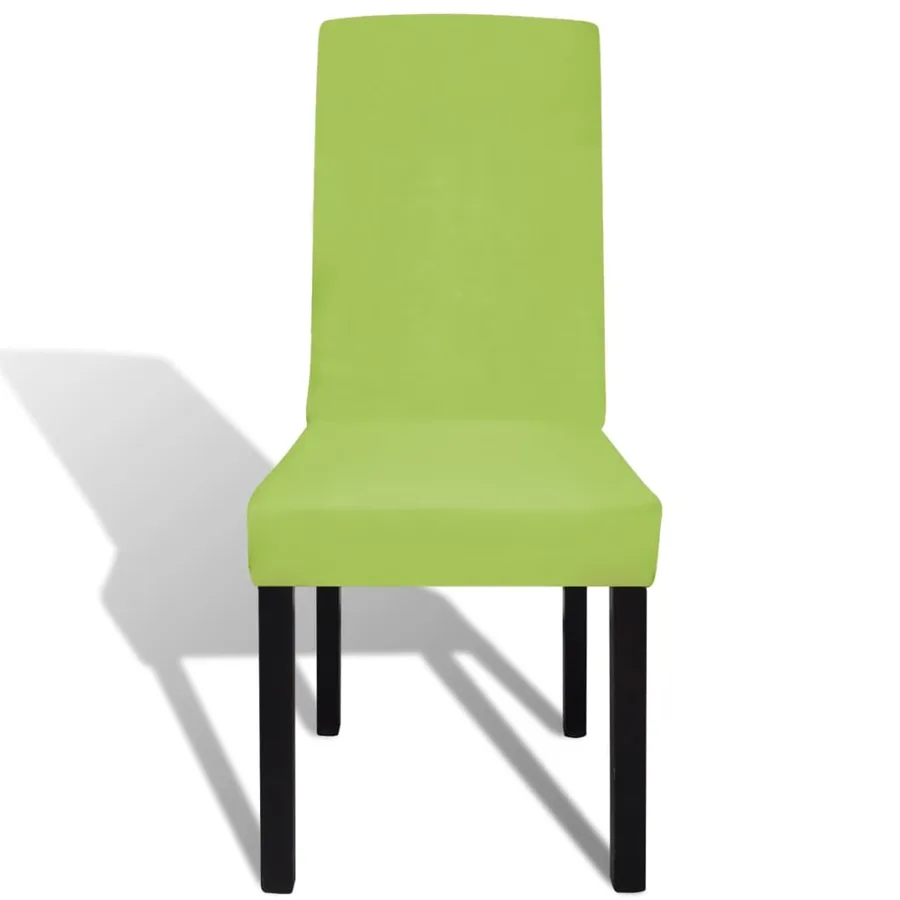 Housse de chaise droite extensible 6 pcs vert - 3