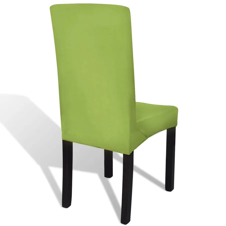 Housse de chaise droite extensible 6 pcs vert - 4