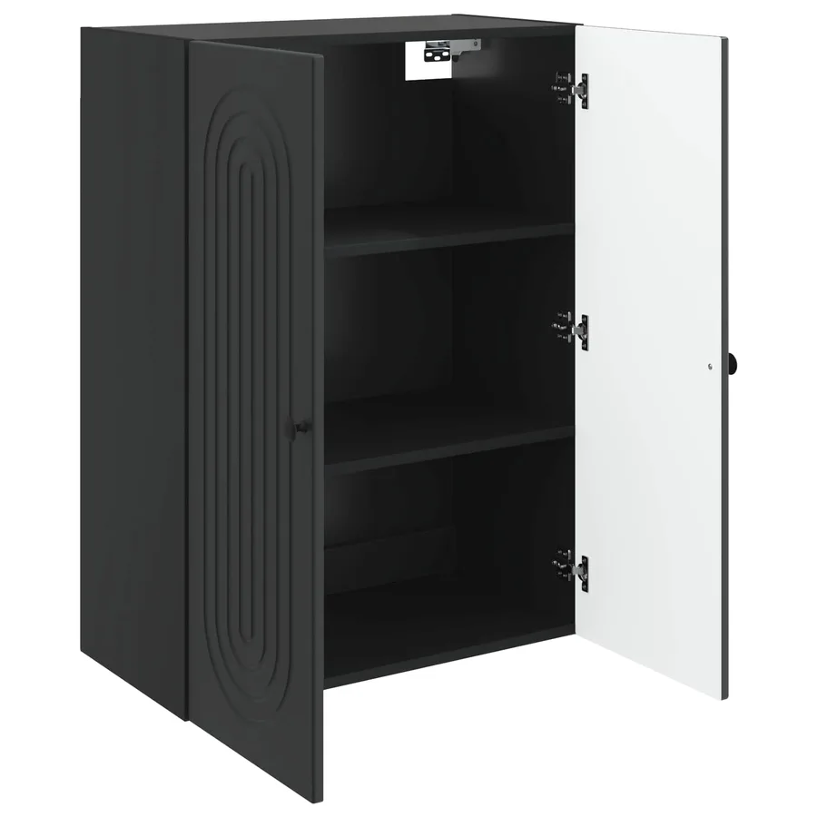 Armoire Murale Noir 66 x 34,5 x 90 cm Bois d'ingénierie - 3