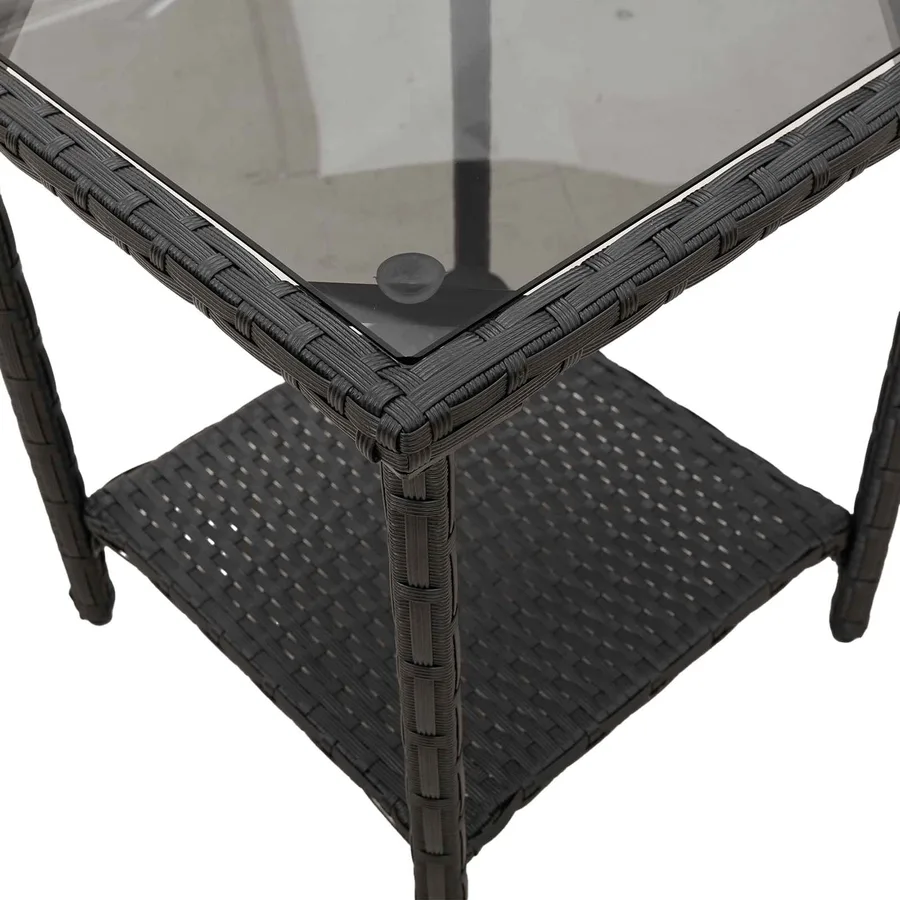 Canapé de jardin 2 pcs Noir et turquoise Poly rotin - 10
