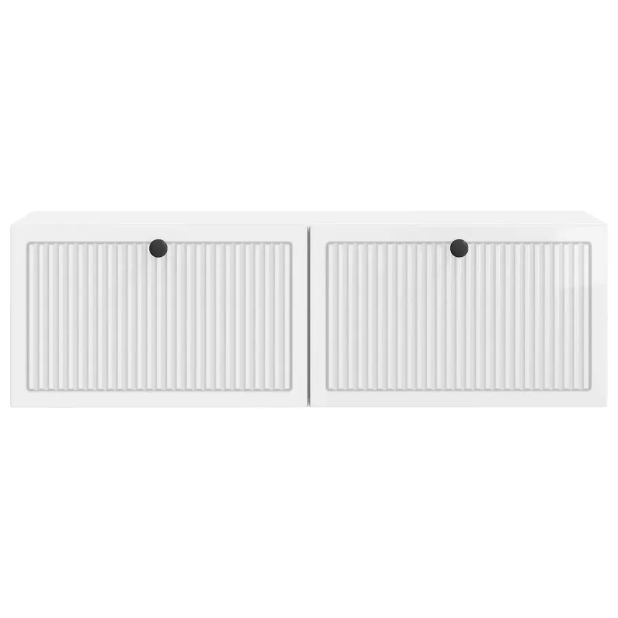 Meuble TV mural Montage mural Blanc brillant 98 x 31 x 30 cm - 6