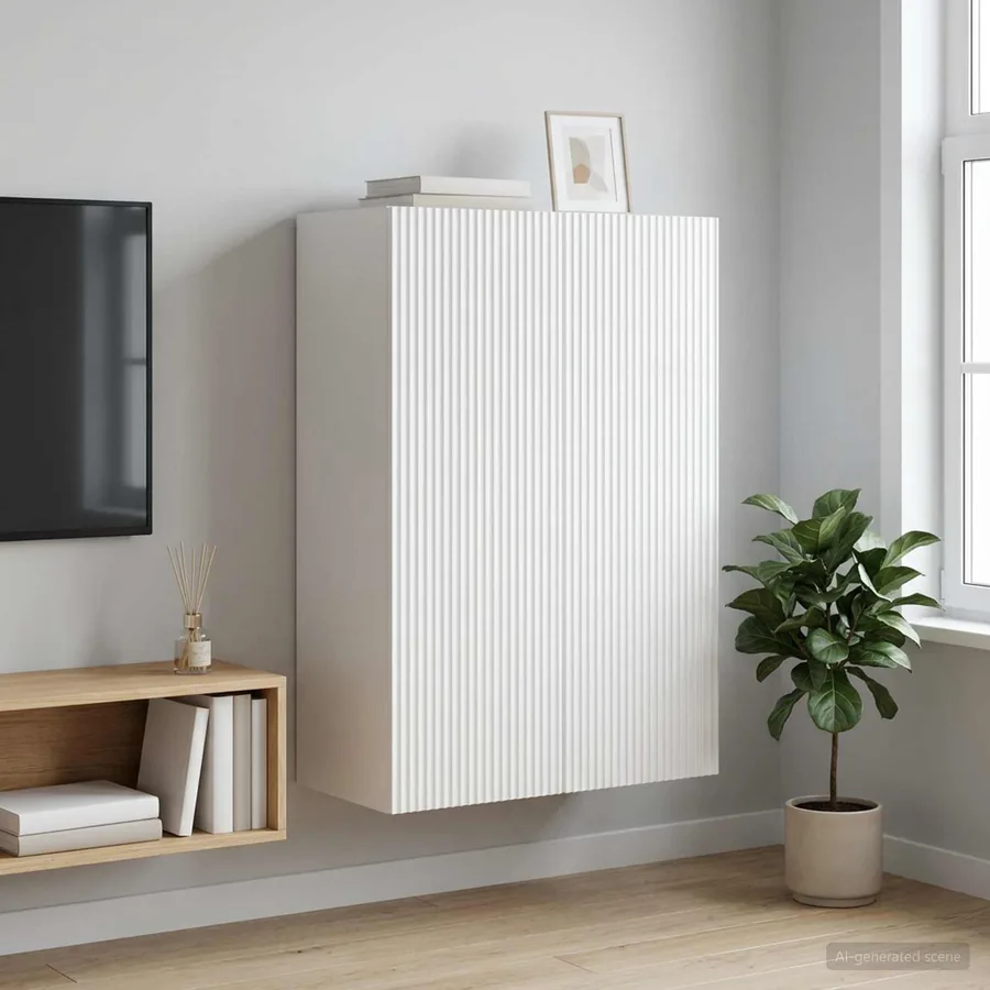 Armoire Murale Blanc brillant 66 x 34,5 x 90 cm