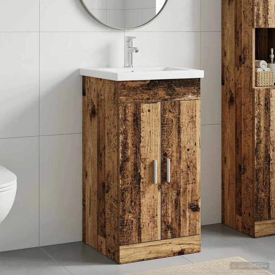 Meuble de salle de bain avec évier Bois ancien