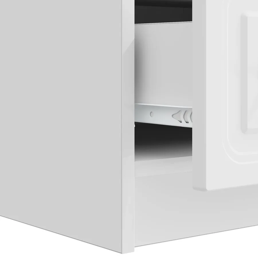 Meuble TV Blanc brillant 147 x 34,5 x 27 cm Bois d'ingénierie - 9