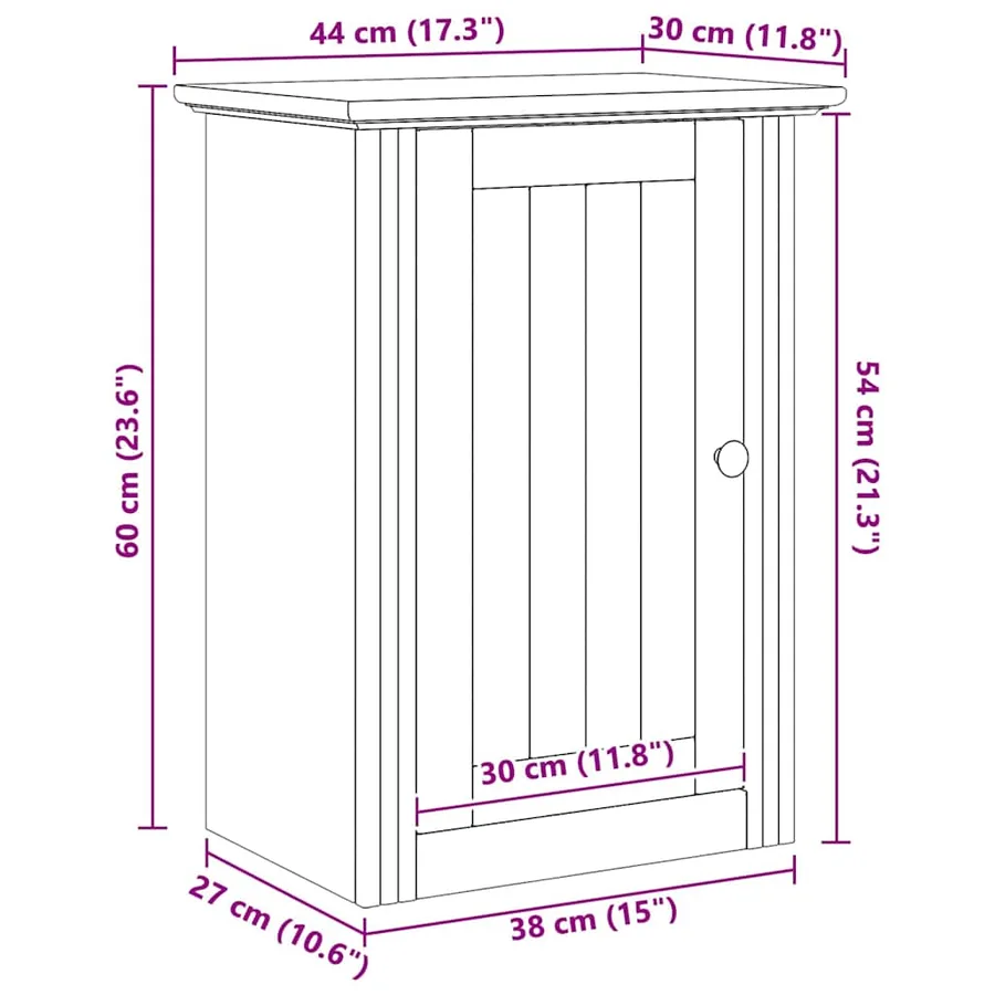 Armoire murale de salle de bain avec stockage BODO Marron miel - 8