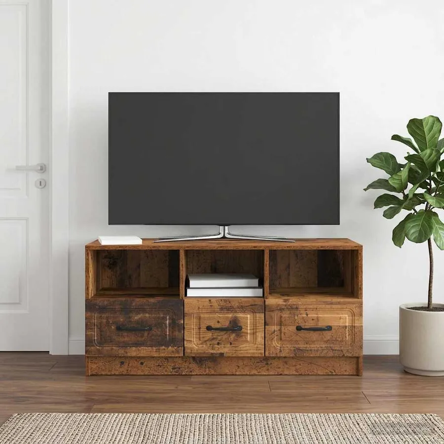 Meuble TV Bois ancien 102 x 34,5 x 47 cm Bois d'ingénierie - 4