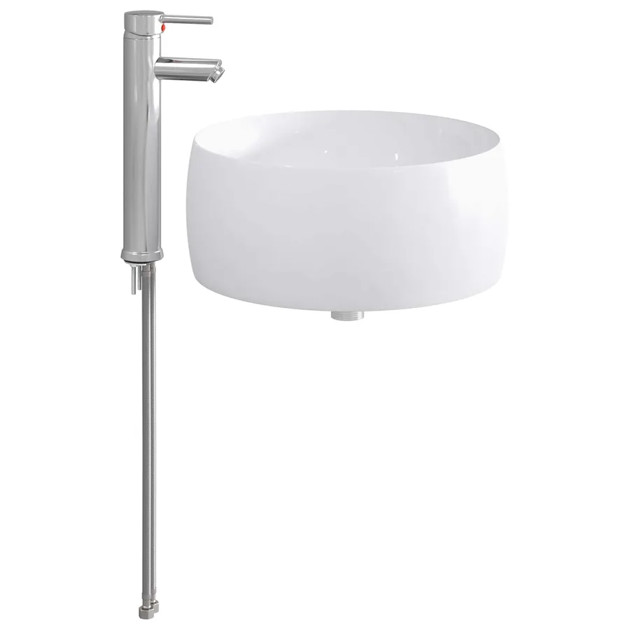 Lavabo de salle de bains Chrome 38,5 x 38,5 x 16 cm métal - 2