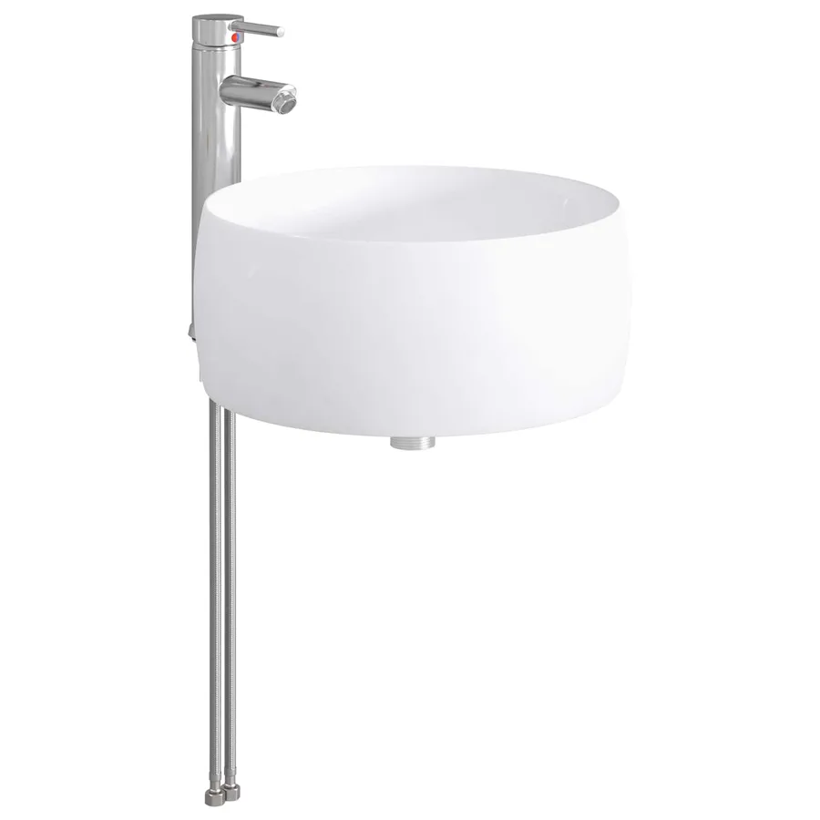 Lavabo de salle de bains Chrome 38,5 x 38,5 x 16 cm métal - 4