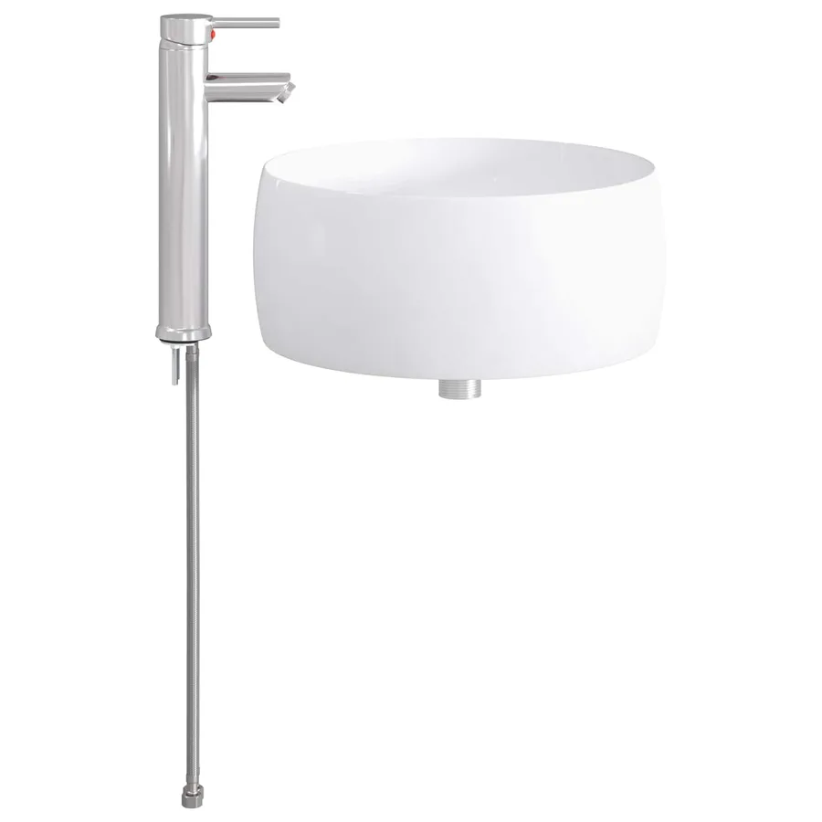 Lavabo de salle de bains Chrome 38,5 x 38,5 x 16 cm métal - 5