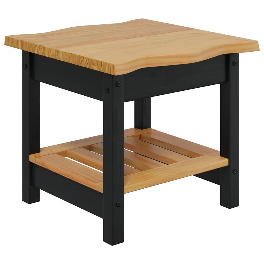 Table d'appoint EKAI Noir 50 x 50 x 45,5 cm Bois de pin massif - 2