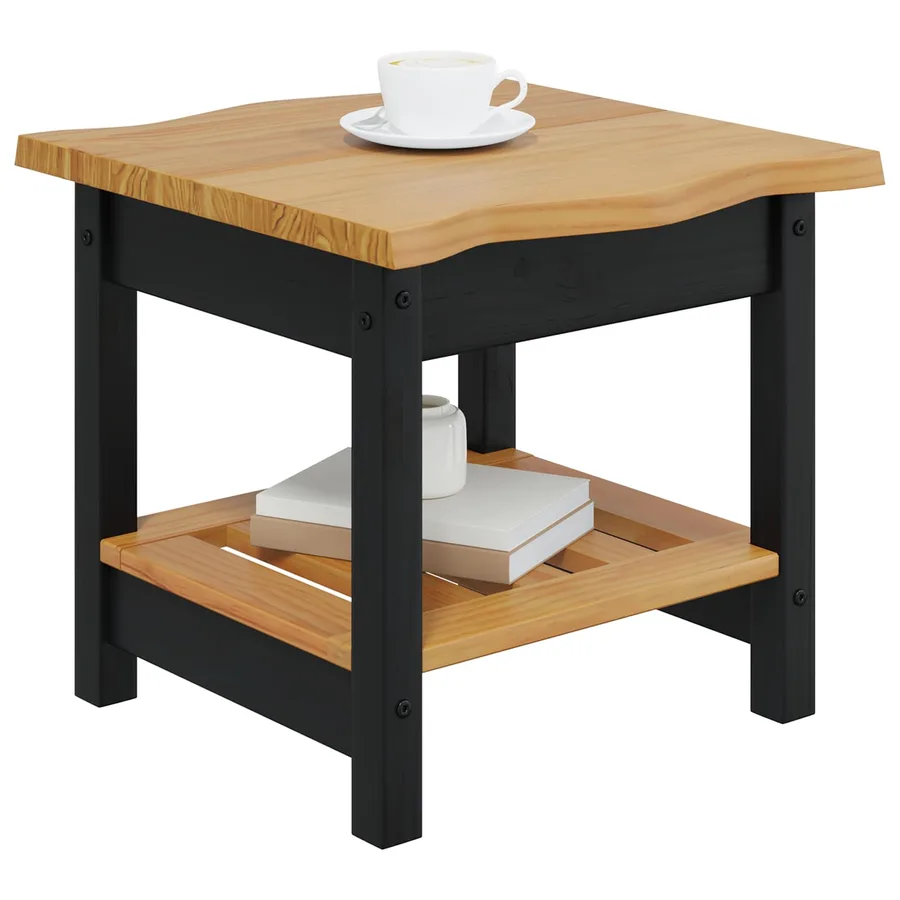 Table d'appoint EKAI Noir 50 x 50 x 45,5 cm Bois de pin massif - 3
