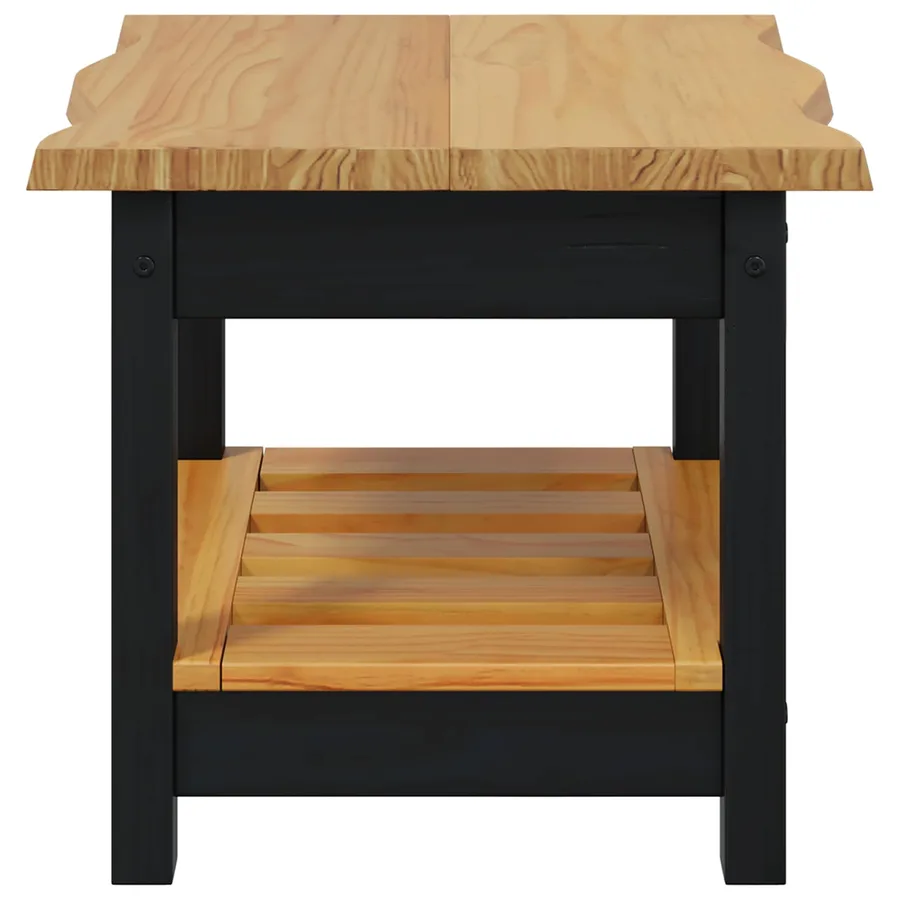 Table d'appoint EKAI Noir 50 x 50 x 45,5 cm Bois de pin massif - 5