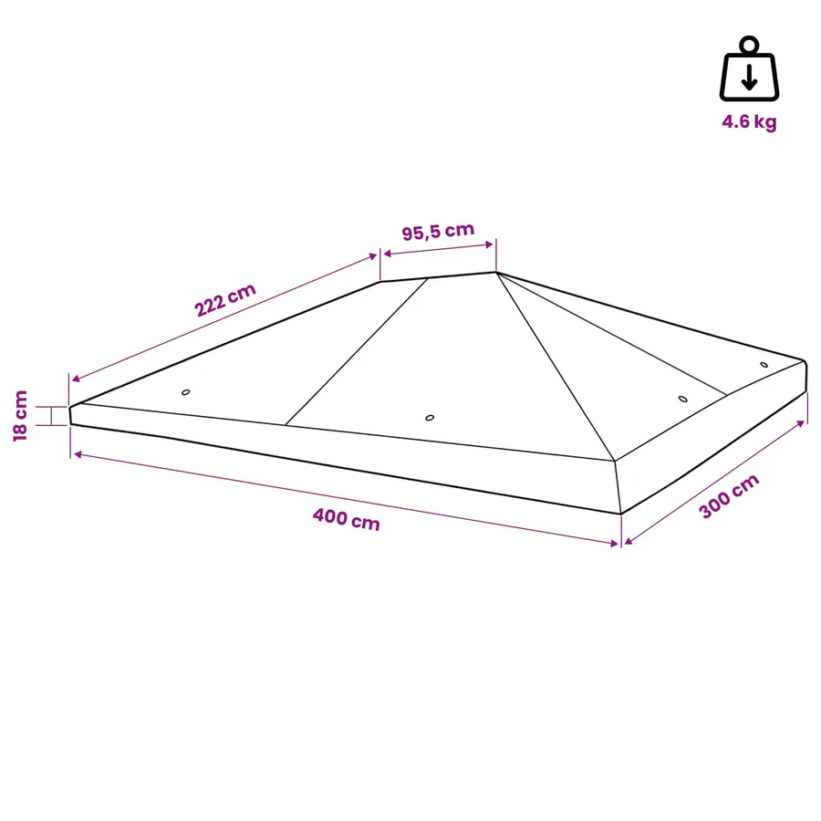 Housse de Gazebo 300 x 400 cm Bleu - 6