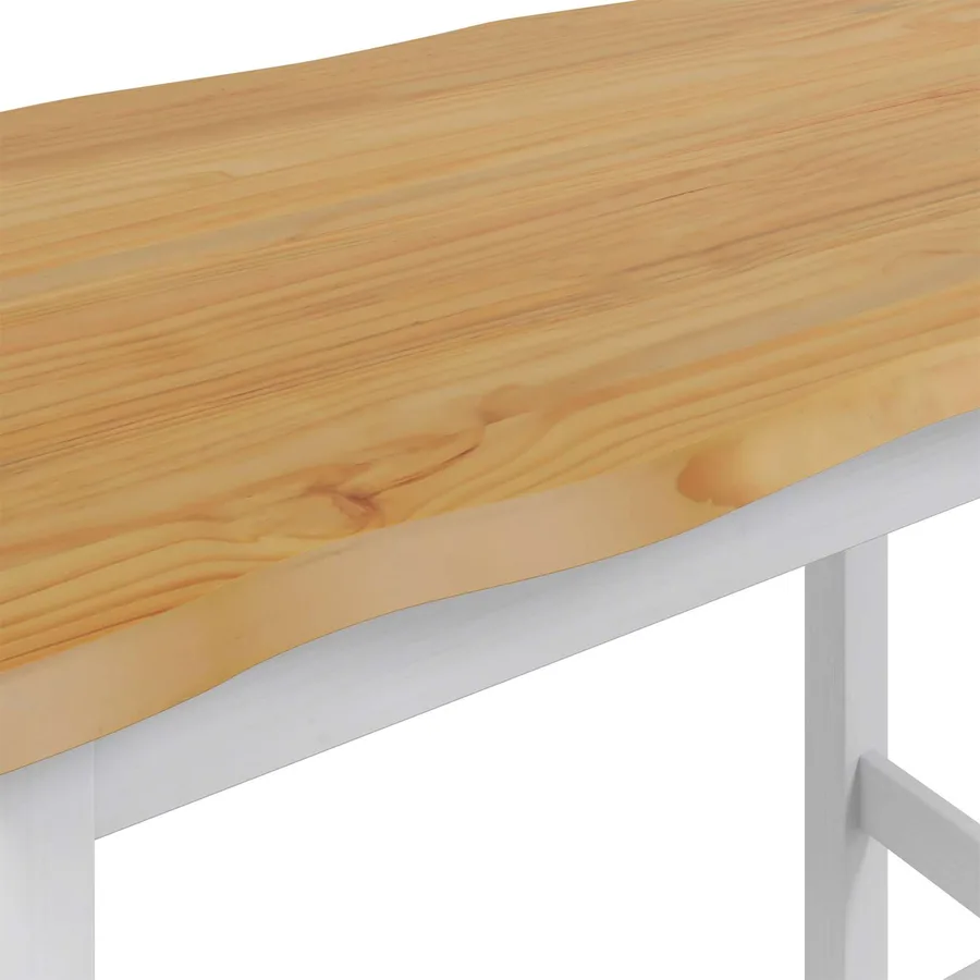 Table haute EKAI Blanc 112 x 70 x 91 cm Bois de pin massif - 8