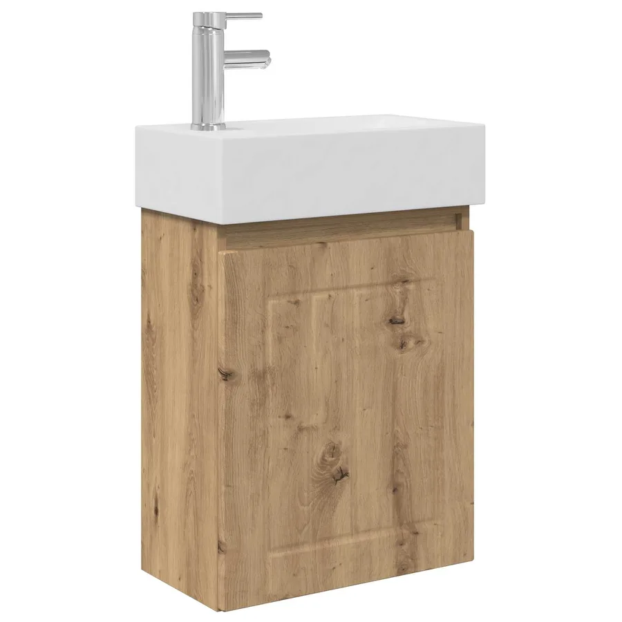 Meuble de salle de bain avec robinet Chêne artisanal - 2