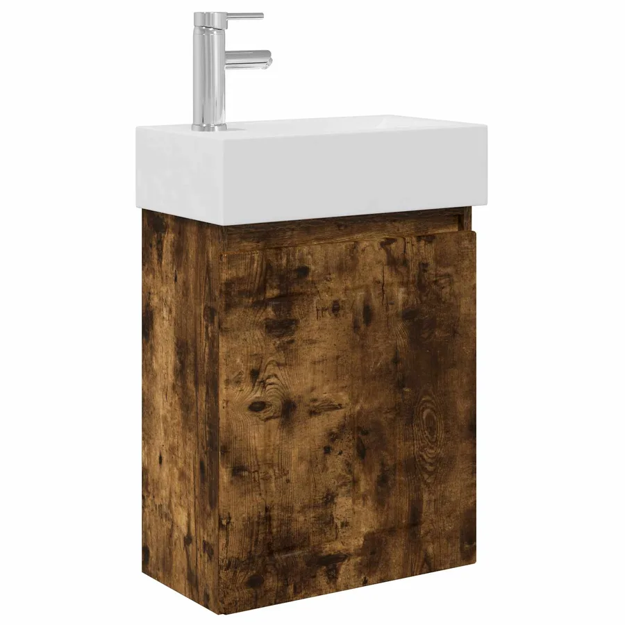 Meuble de salle de bain avec robinet Chêne fumé - 2