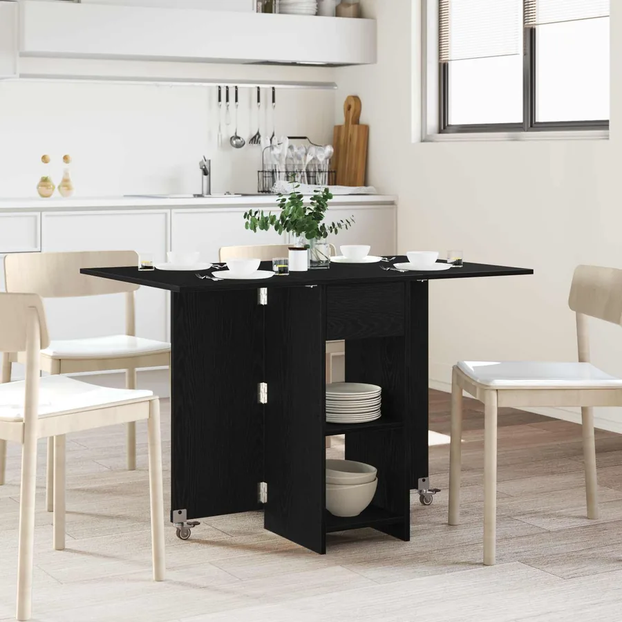 Table à dîner 115 x 70 x 75 cm Bois d'ingénierie Chêne noir
