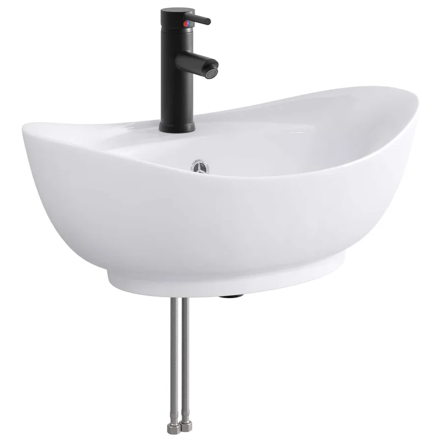 Lavabo de salle de bains Noir Mat 59 x 35 x 21 cm métal - 2