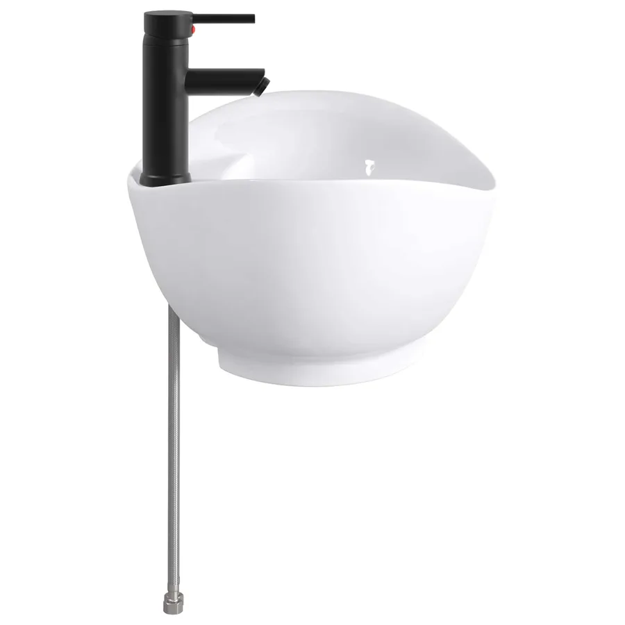 Lavabo de salle de bains Noir Mat 59 x 35 x 21 cm métal - 5