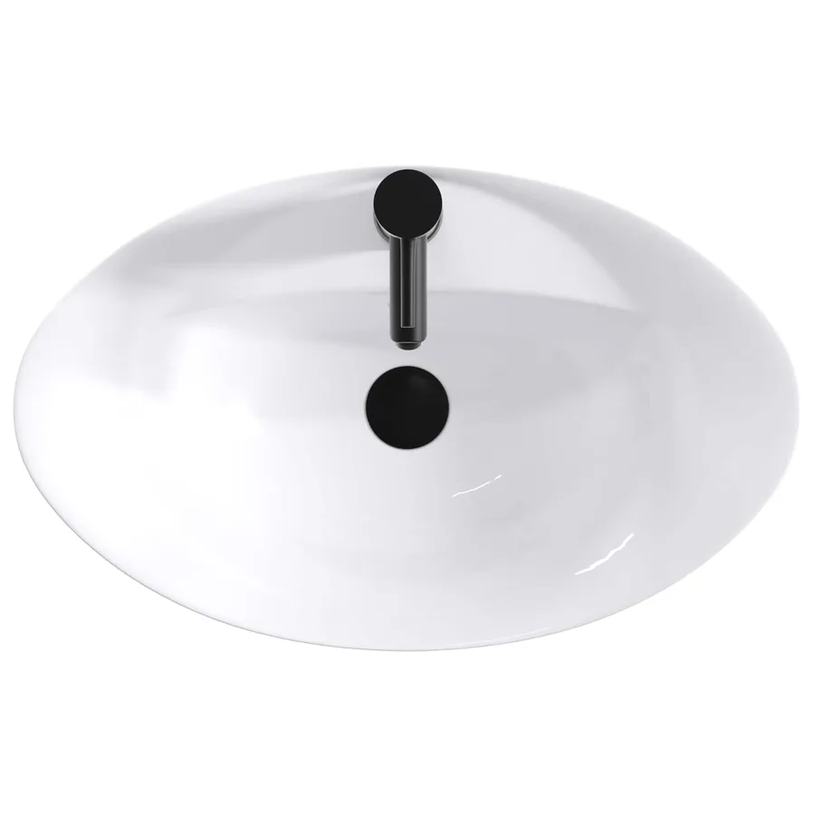Lavabo de salle de bains Noir Mat 59 x 35 x 21 cm métal - 7