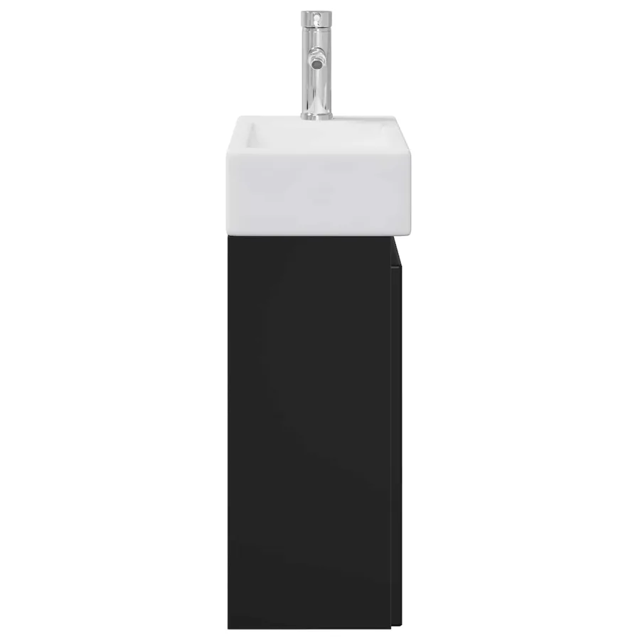 Meuble de salle de bain avec robinet Noir 45,5 x 22,5 x 84 cm - 6