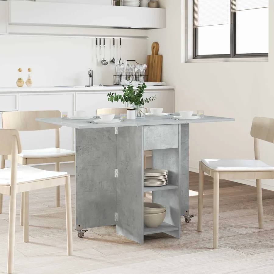 Table à dîner 115 x 70 x 75 cm Bois d'ingénierie Gris béton