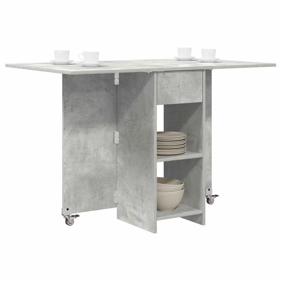 Table à dîner 115 x 70 x 75 cm Bois d'ingénierie Gris béton - 3