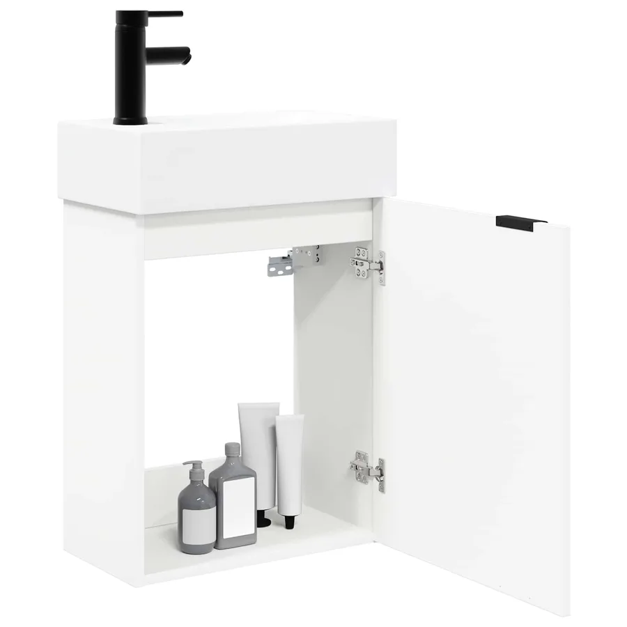 Meuble de salle de bain avec robinet Blanc 45,5 x 22,5 x 84 cm - 3
