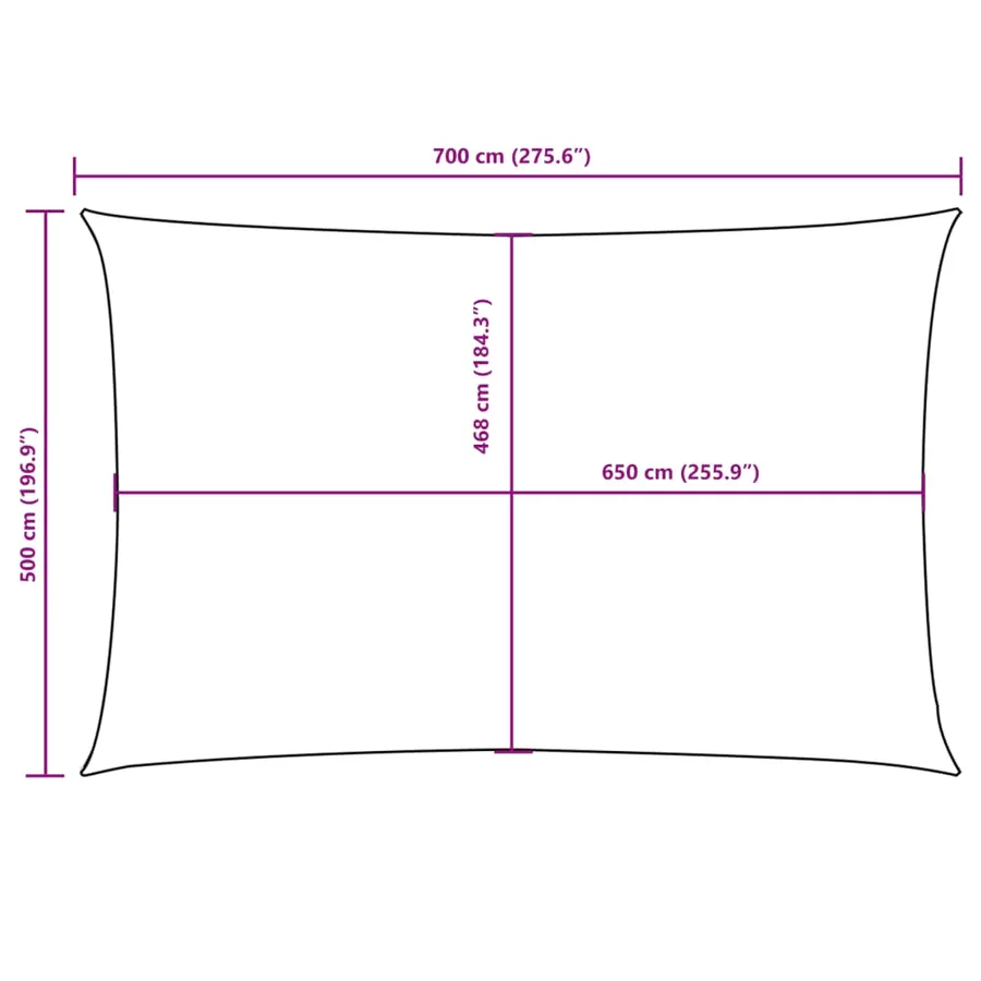 Voile de parasol tissu oxford rectangulaire 5x7 m crème - 10