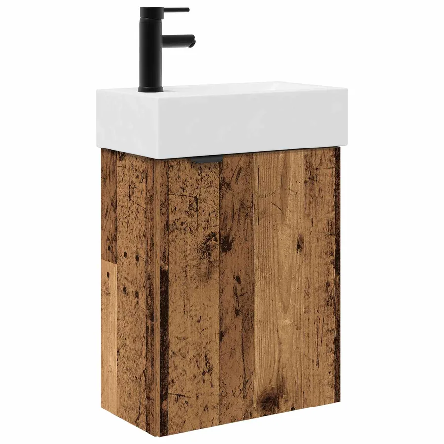 Meuble de salle de bain avec robinet Bois ancien - 2