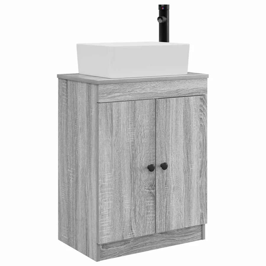 Meuble de salle de bain avec évier Sonoma gris 54 x 35 x 83 cm - 2