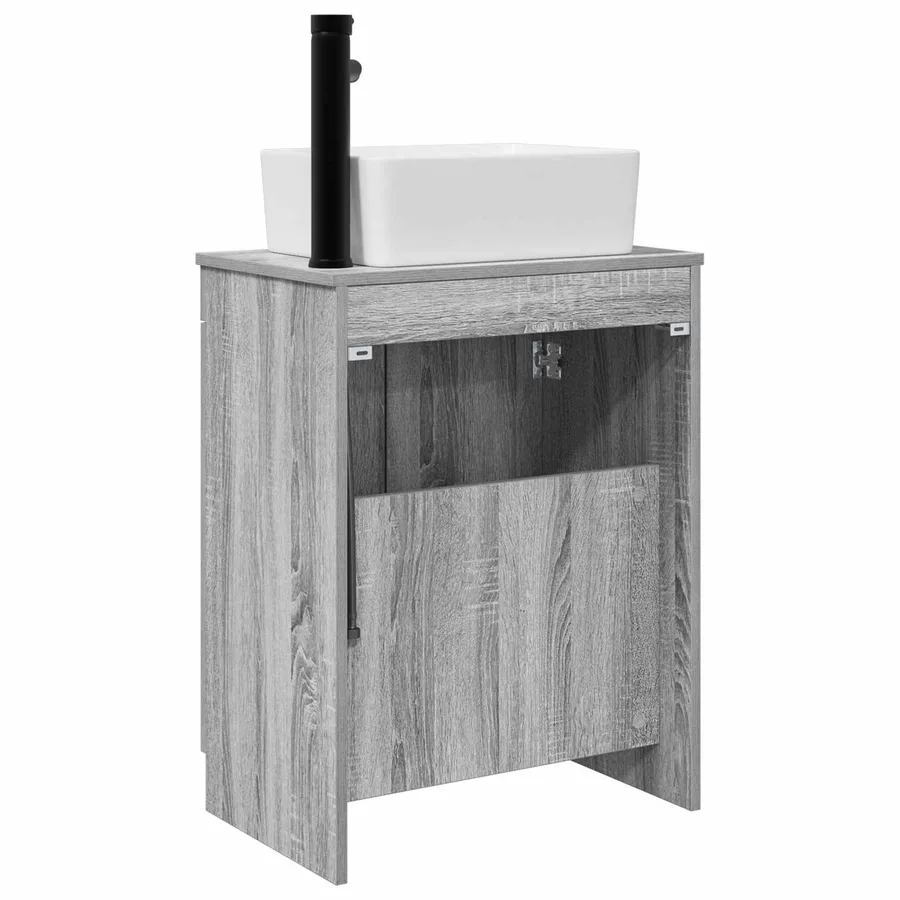 Meuble de salle de bain avec évier Sonoma gris 54 x 35 x 83 cm - 6