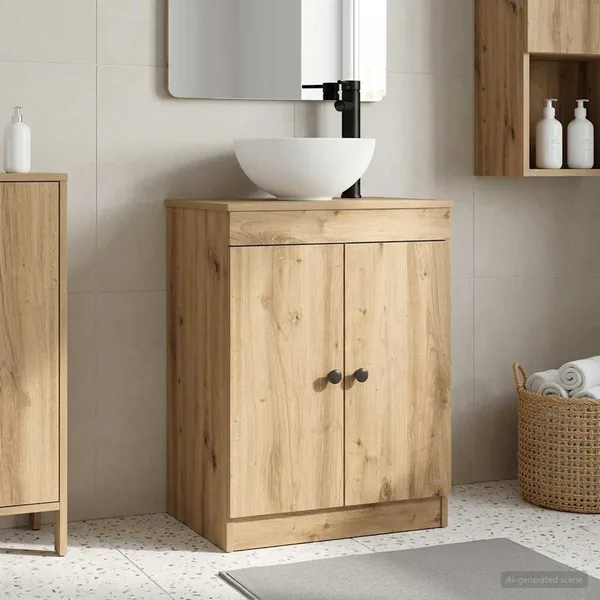 Meuble de salle de bain avec évier Chêne artisanal