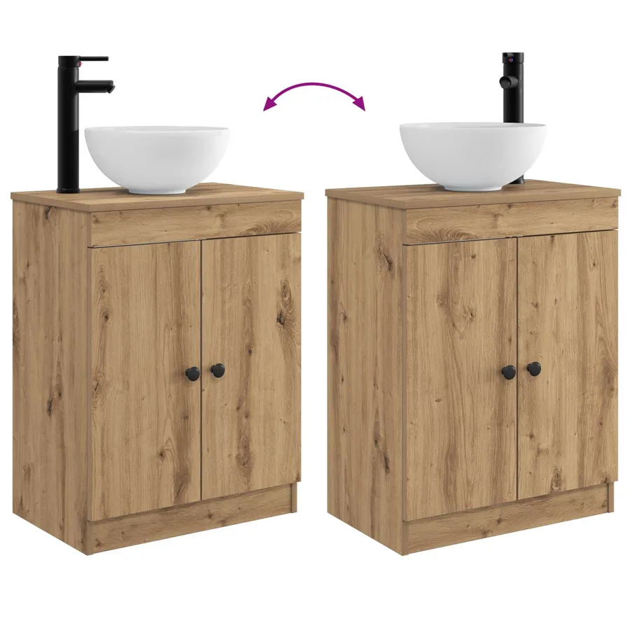Meuble de salle de bain avec évier Chêne artisanal - 8